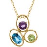 Genuine Swiss Blue Topaz, Amethyst and Peridot Pendant Ref 274690