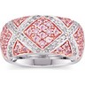 Two Tone Genuine Pink Sapphire and Diamond Ring Ref 494585