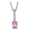Genuine Pink Sapphire and Diamond Necklace .08 CTW 7 x 5mm Ref 335247
