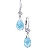 Swiss Blue Topaz and Diamond Earrings 10 x 7mm .025 CTW Ref 156227